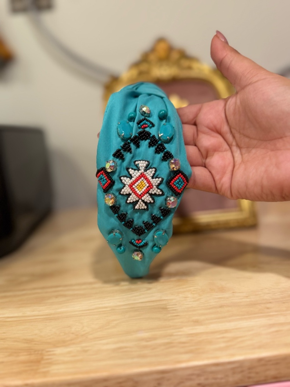 Turquoise Beaded Embellished Headband